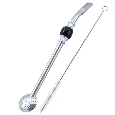 Bombilla Bomba with black stone