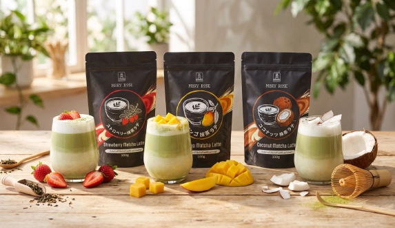 Mary Rose matcha latte – flavoured matcha with fruit and coconut