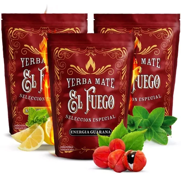 Yerba Mate Kit Mas Energia Guarana & matero Peru /Zestaw Yerba Mate Mas  Energia Guarana 400g & naczynie Peru - Fitway Food