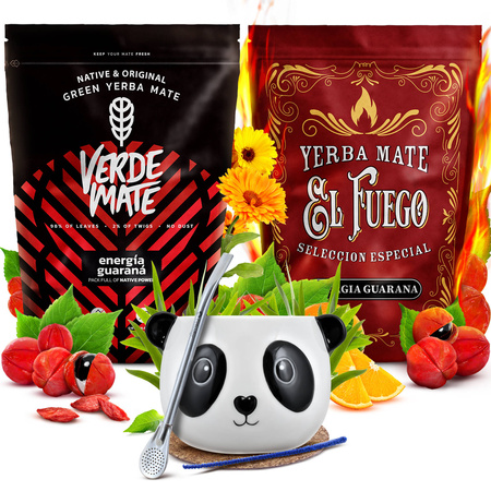 Yerba Mate set Verde Mate El Fuego Energia 2x500g + accessories