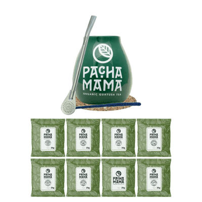Guayusa Pachamama Set: samples 8x25g + Calabash + Bombilla