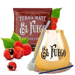 Yerba mate set El Fuego ceramic calabash bombilla