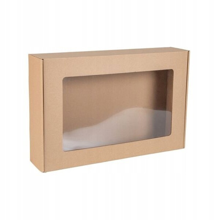 Large folding carton box with window