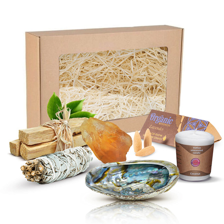 Gift set for rituals and attraction: incense + citrine + candle