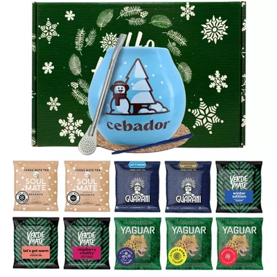 Yerba Mate Set 10x50g Calabash Winter Bombilla