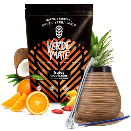 Yerba Mate Verde Mate Green Frutos Tropicales Starter Set 500g