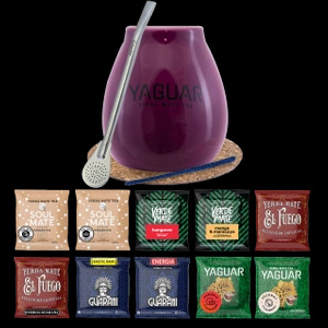 Yerba Mate Tykva Bombilla Starter Kit 10x50g