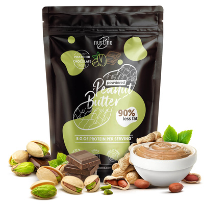 Nustino – Powdered Peanut Butter – Pistachio & Chocolate (no sugar added) 400g