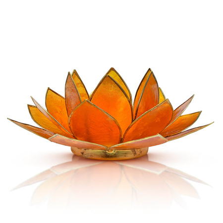 "Lotus Flower" Candle Holder - orange