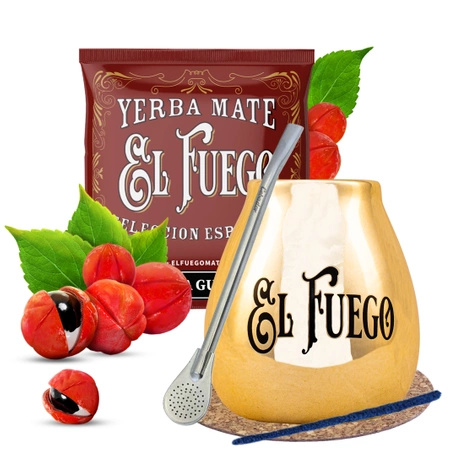 Yerba mate set El Fuego ceramic calabash bombilla