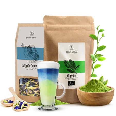 Purple Matcha Lemonade Set: Matcha BIO + Butterfly Pea Tea