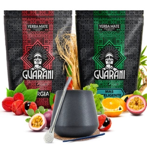 Yerba mate set Guarani ceramic calabash bombilla