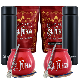 Yerba Mate El Fuego Thermos Set for Two 1kg