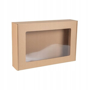 Large folding carton box with window