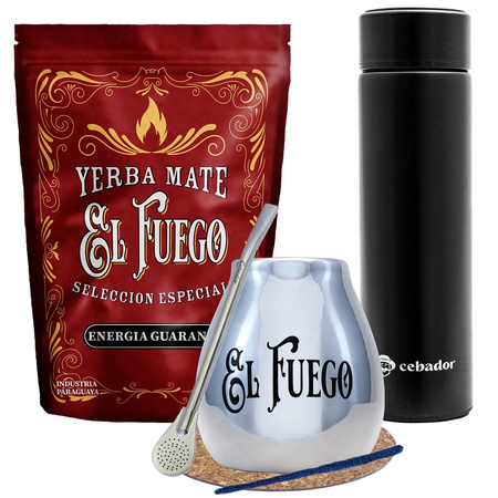 Yerba Mate El Fuego Energia 500g Thermos Set