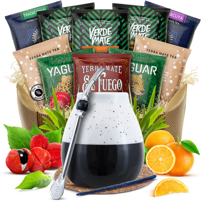 Gift set Yerba Mate calabash bombilla 10x50g