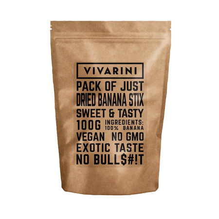 Vivarini – Dried banana stix 100g