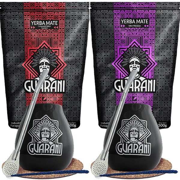 Set mate tea Guarani Bombilla Mate Cup for two