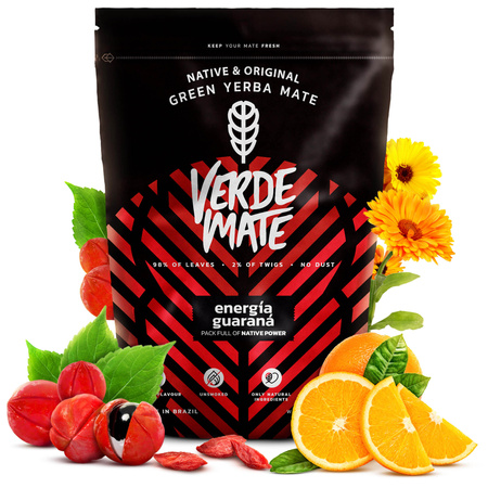 Yerba Mate Set Verde Mate Energia Guarana 500g TermoMate + Bombilla