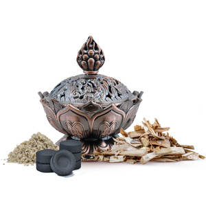 Set of palo santo premium shavings, incense burner and incense coals