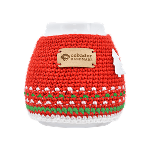 Handmade gourd warmer Papa Noel on a calabash