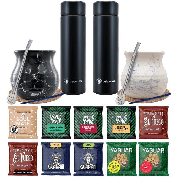 Yerba Mate Thermos Bombilla Set for Two 500g