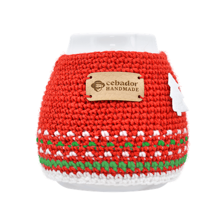 Handmade gourd warmer Papa Noel on a calabash