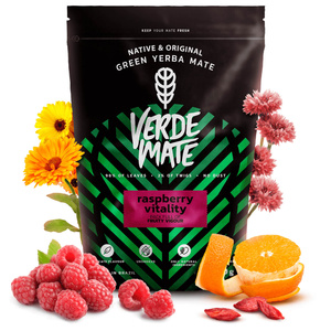 Yerba Mate set Verde Mate Raspberry 500g Calabash + Bombilla