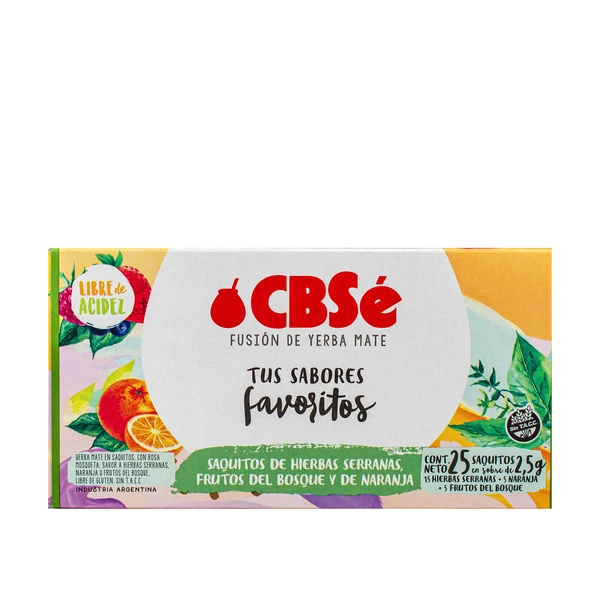 CBSé Fusión de Yerba Mate Tus Sabores Favoritos 25x2.5g