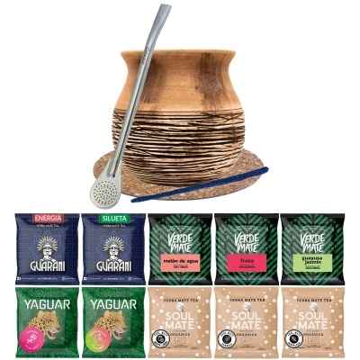 Set Mate Cup Gourd Yerba Verde Mate Green 10x50