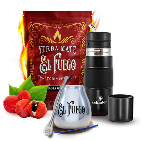 Yerba Mate Set El Fuego Energia 500g 0,5kg Yerbomos + Calabash + Bombilla