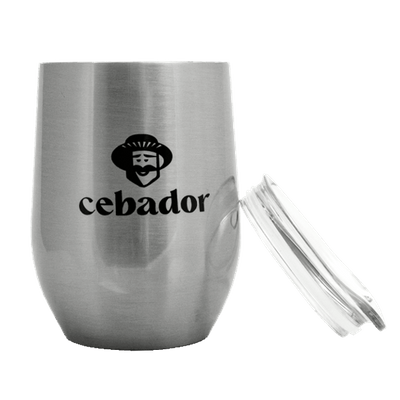 TermoLid – thermal mate cup with a lid – Cebador (silver) – 350 ml