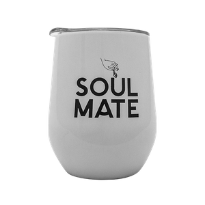 TermoLid – stainless steel vessel with a lid – Soul Mate (white) – 350 ml