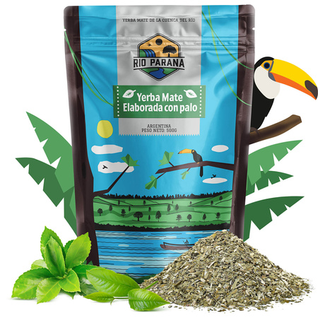 Yerba Mate Rio Parana Set FOR TWO Calabash Bombilla 1000g