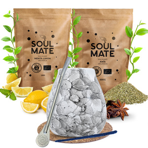 Yerba Mate Set Soul Mate Organica 2x500g 1kg Calabash + Bombilla