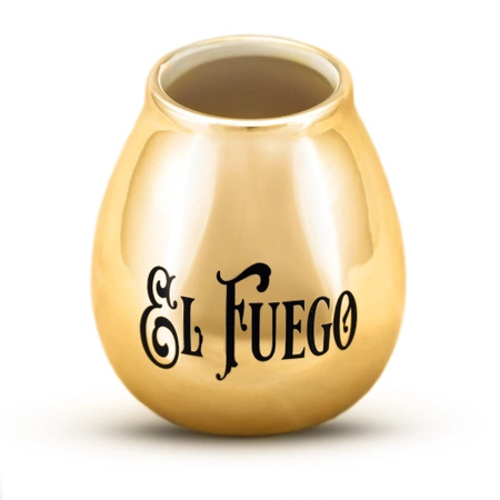 Ceramic Calabash with El Fuego logo (gold) 350ml