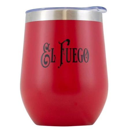 TermoLid – stainless steel vessel with a lid – El Fuego (red) – 350 ml