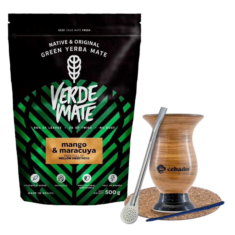 STARTER KIT PER YERBA MATE BOMBILLA MATERO 500g