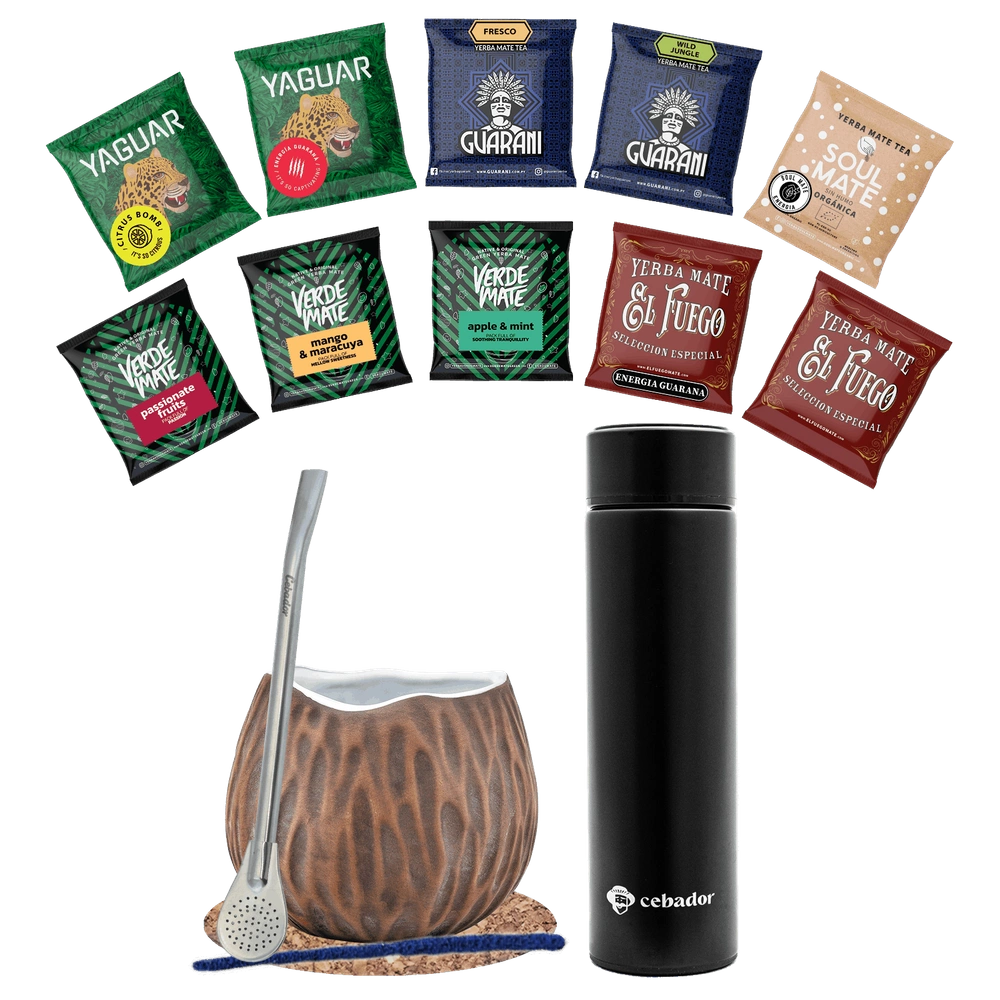 Set Yerba Mate 500g Mate Gourd 10x50g Thermos Sets Yerba Mate Tea