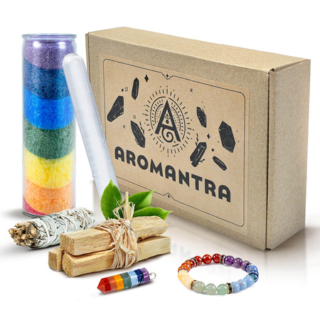 Gift set for rituals and working with chakras: incense + candle + jewellery