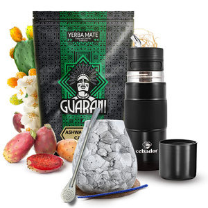 Yerba Mate Set Guarani Ashwagandha 500g 0,5kg Yerbomos + Calabash + Bombilla