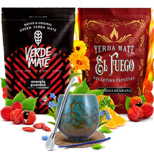 Yerba Mate set Verde Mate El Fuego Energia 2x500g + accessories