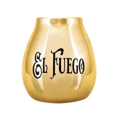 Ceramic Calabash with El Fuego logo (gold) 350ml
