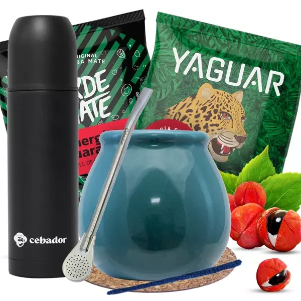 Yerba Mate Kit Mas Energia Guarana & matero Peru /Zestaw Yerba