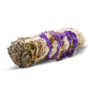 White Sage with Purple and White Sinuata – Incense 20-30g (bundle)