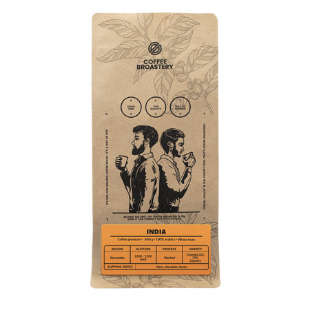 Coffee Broastery - Whole Bean Coffee India Karnataka Premium 1kg