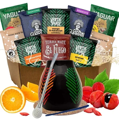 Gift set calabash bombilla 10x50g Yerba Mate